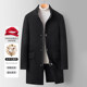 品牌同款 羊毛毛呢大衣外套 休闲连帽中长款 2025男新款 撞色红黑经典