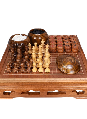 御撰桃花围棋实木套装一盘三用