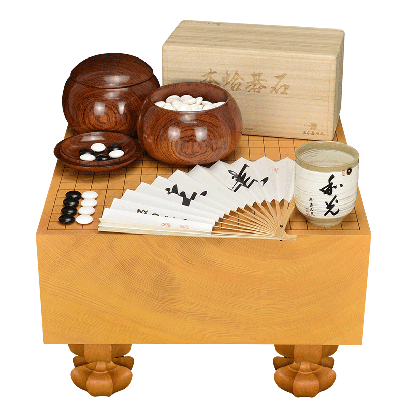 围棋墩一枚板整板日本香榧木棋盘厚167mm板目蛤碁石围棋套装33680
