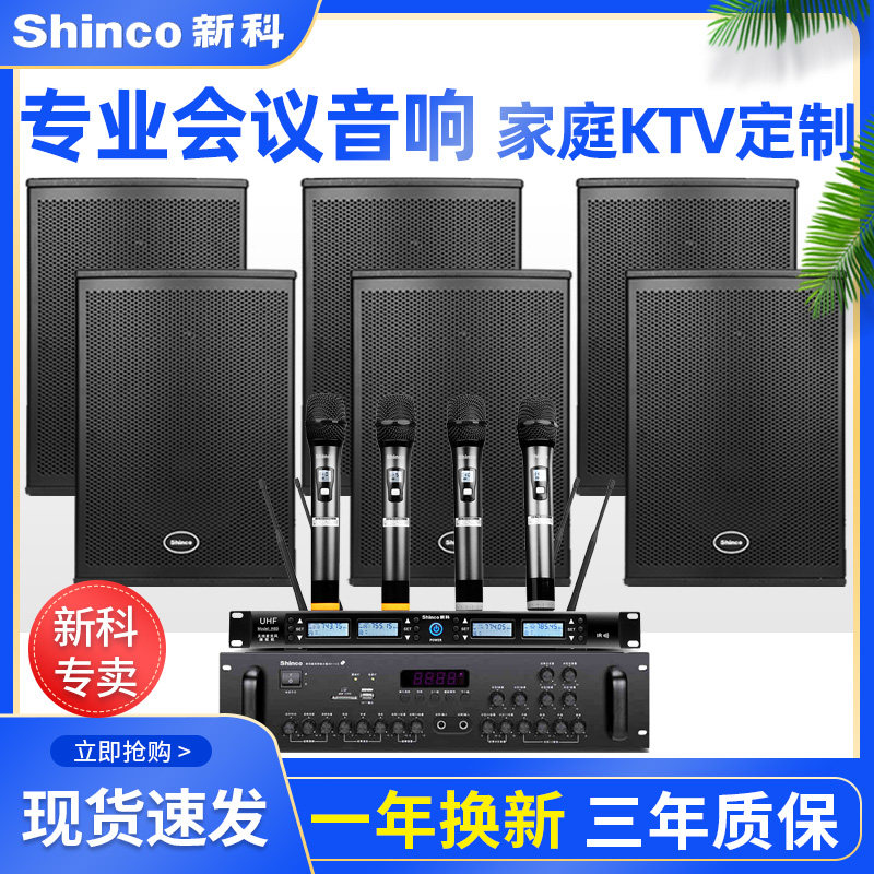 新科H6会议室音响套装 家庭ktv功放音箱 会议培训教学舞蹈房壁挂音响 家用卡拉Ok全套