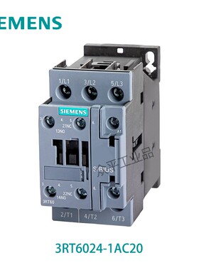 西门子(SIEMENS)3RT系列 交流接触器 3RT6024-1AC20 24VAC 12A 3P