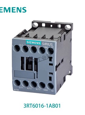 西门子(SIEMENS)3RT系列 交流接触器 3RT6016-1AB01 24VAC 9A 3P