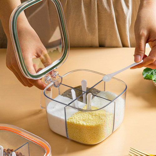 厨房家用亚克力调味罐一体四格