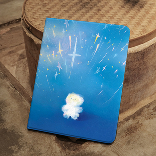 星空小熊ins风ipad保护套2024带笔槽款 10.2平板壳mini6全包防摔12.9寸air6适用于苹果ipadpro11寸