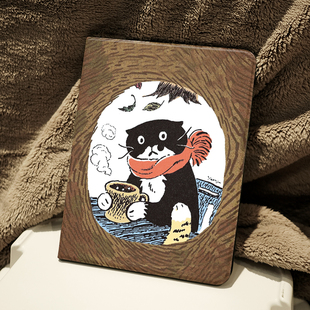 媒婆痣奶牛猫ins风ipad保护套2024带笔槽款10.2平板壳mini6全包防摔12.9寸air6适用于苹果ipadpro11寸