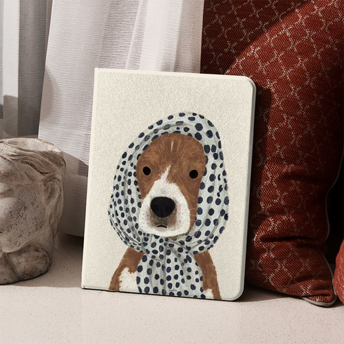 戴波点头巾的狗狗ins风ipad保护套2024带笔槽款10.2平板壳mini6全包防摔12.9寸air6适用于苹果ipadpro11寸