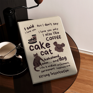 咖啡小熊猫咪ipad保护套2022带笔槽款 10.2平板air5壳mini6全包防摔12.9寸10.5适用于苹果ipadpro11寸保护壳