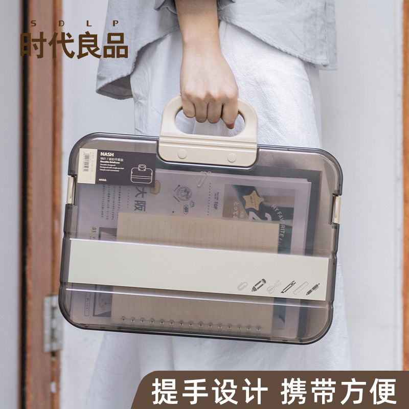 A4文件袋塑料透明大容量手提资料袋学生用补习袋产检病历收纳袋