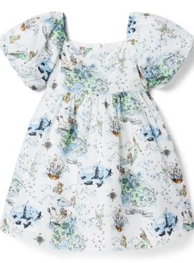 JANIE AND JACK纯棉白色花仙子联名款春夏季高档女童连衣裙公主裙