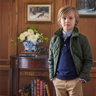 橄榄绿男女童中性春秋冬长袖 JACK25新款 防风夹棉外套 AND JANIE