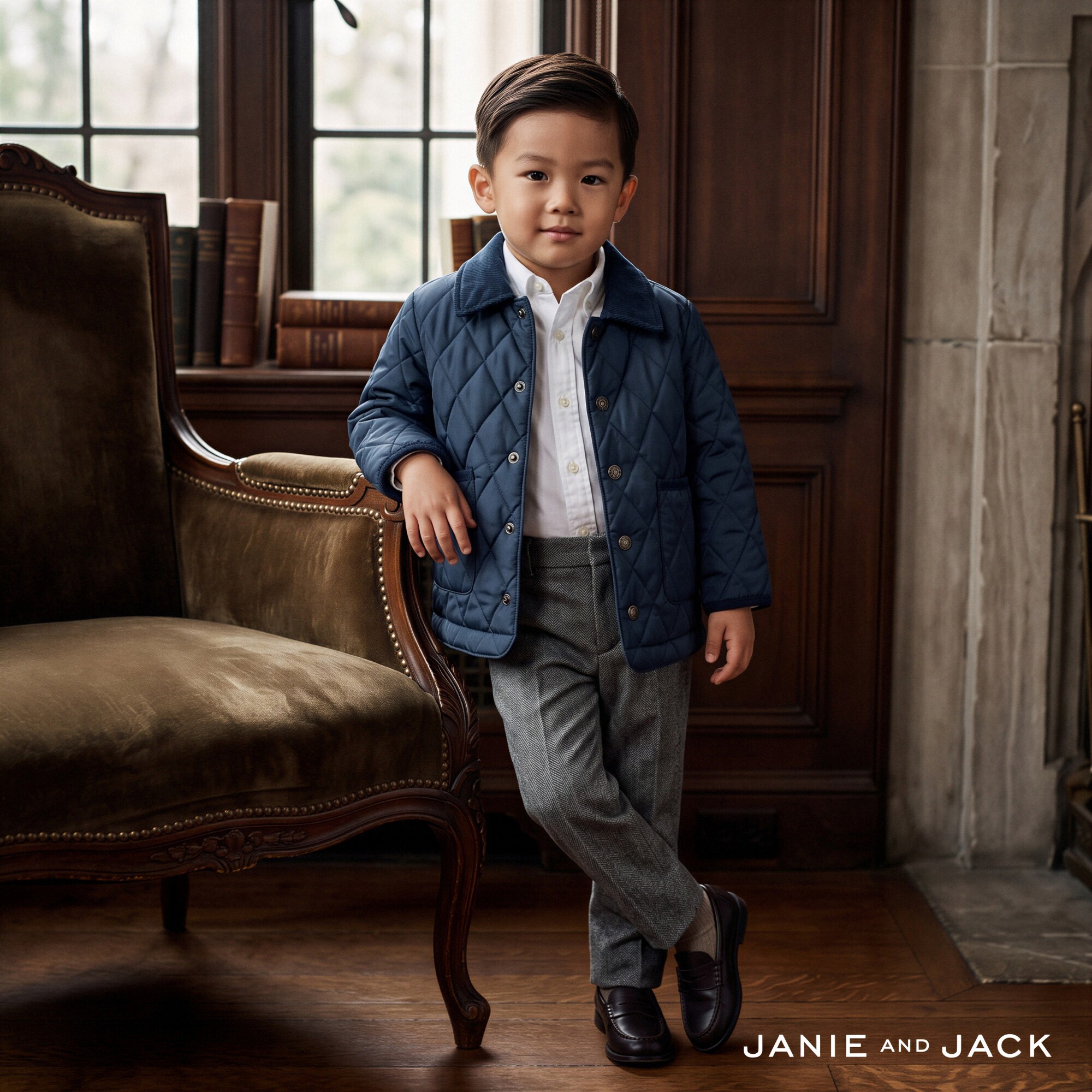 JANIEANDjack经典衍缝菱形格