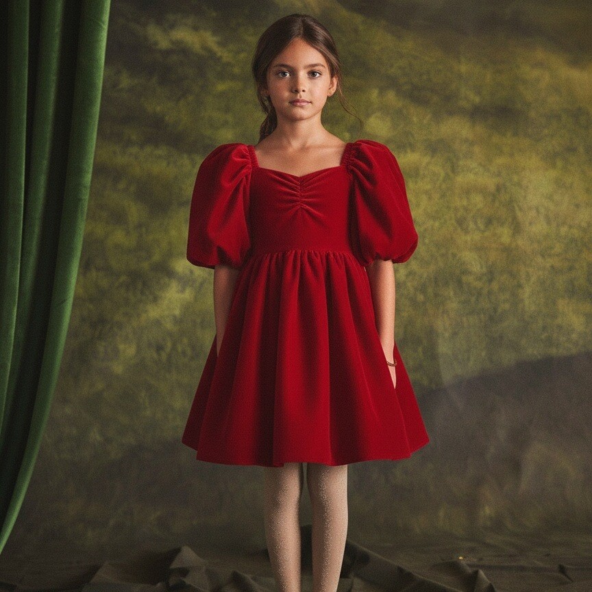 JANIEANDJACK春秋冬厚款天鹅绒新年女童宫廷风宴会婚礼表演公主裙,童装/婴儿装/亲子装,连衣裙,淘宝优惠券,粉丝福利购,淘宝优惠卷