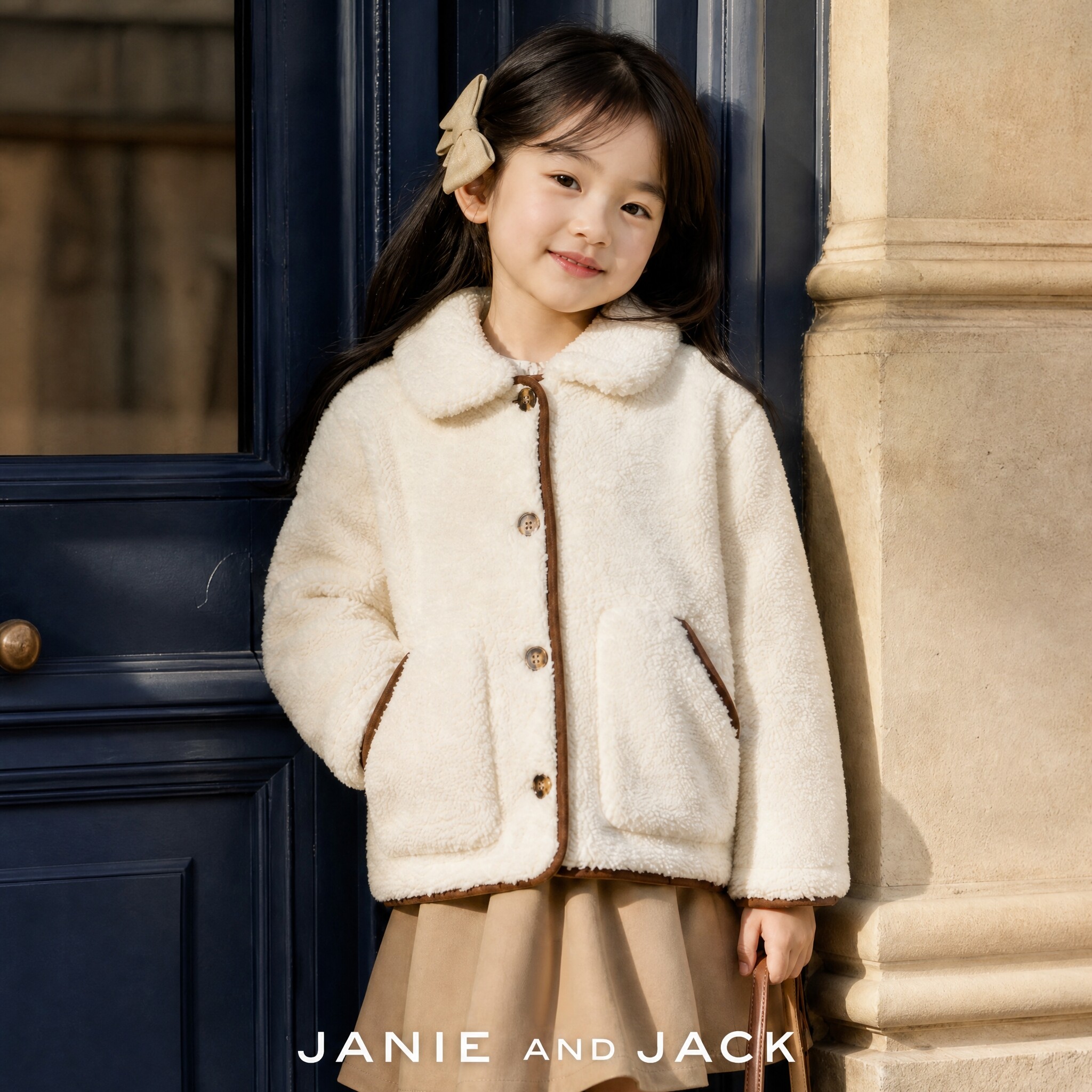 JANIEANDJACK女童保暖防风外套
