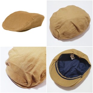美单高档四季纯棉卡其色人字纹学院爆款男女童哈里斯报童帽邮差帽