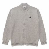 意大利单纯棉贝纳通浅灰色拉链中高领纯棉春秋男女童中性针织外套