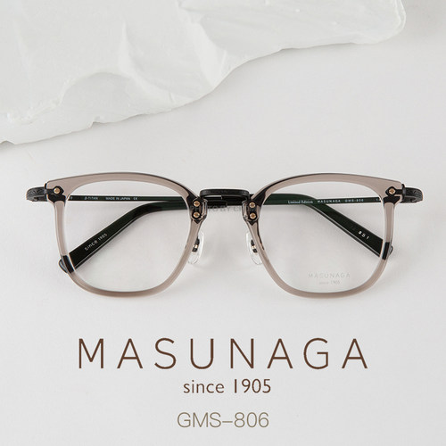 增永眼镜MASUNAGA GMS-806方框镜架日本手工眼镜框北京实体可试戴