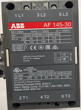ABB交流接触器 AF2050-30-11 AF2650-30-11工业电机控制 现货速发