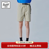 Herschel加拿大赫行 户外休闲纯色斜插口袋腰带短裤