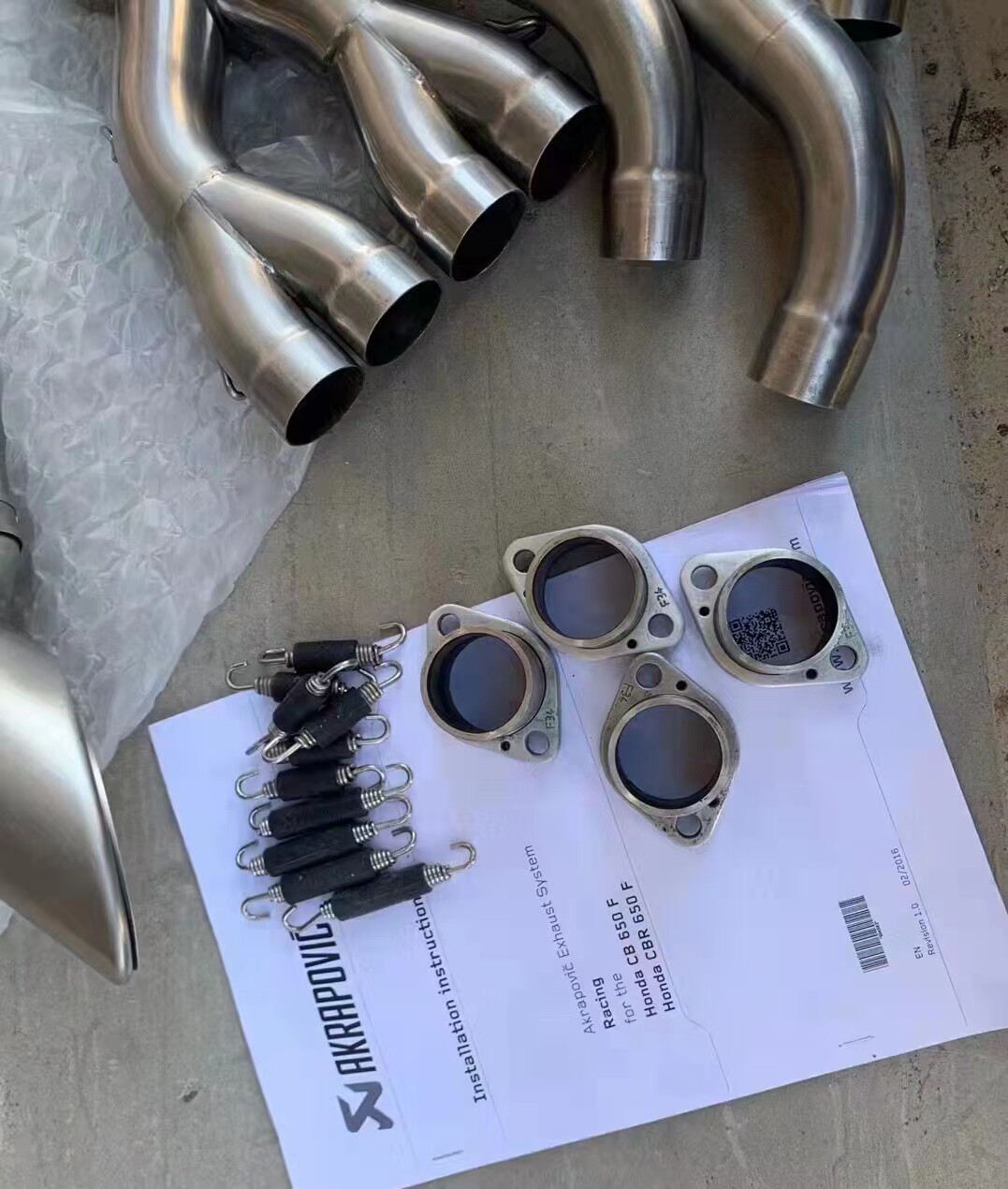 CBR650R CB650F天蝎改装排气 钛合金全段排气