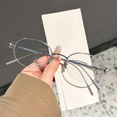 刘亦菲同款 眼镜框女超轻纯钛金丝圆半框近视眼镜配度数镜片高质感