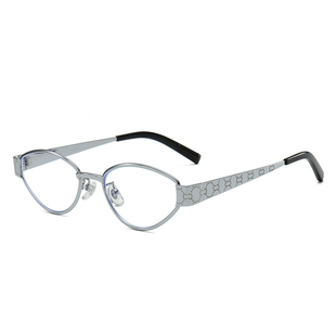 倪妮同款猫眼眼镜框女高级感可配近视度数防蓝光眼镜金丝眼睛架潮