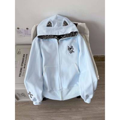 uneo卫拉n美式覆古开衫RDA炼套NZX豹纹魔秋冬松加宽恶绒连帽衣外N