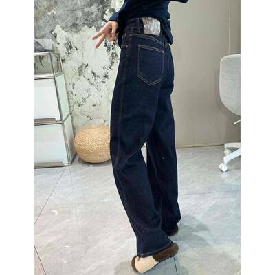 一条牛冬!敲软糯奥利HCZ绒筒裤女秋仔冬厚四直面弹过高腰LRT保暖