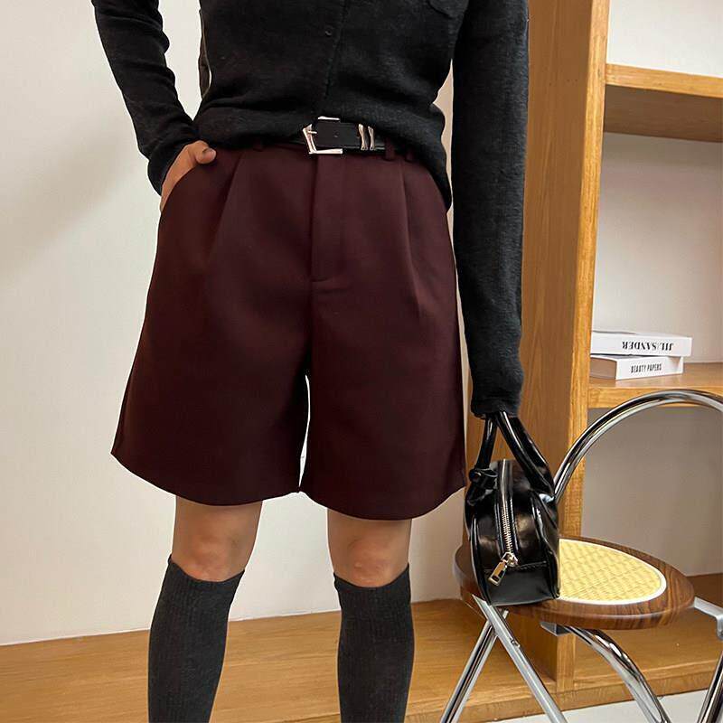 阔灰QYI色休毛装呢短闲裤裤女秋冬小个感子 靴裤LWH五分A字腿高级