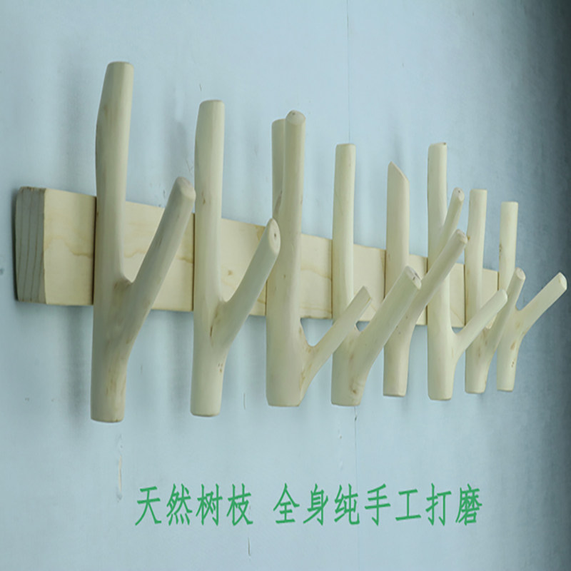 创意原木树杈挂钩长排挂衣钩玄关墙壁衣钩钩民宿酒店装饰挂衣架