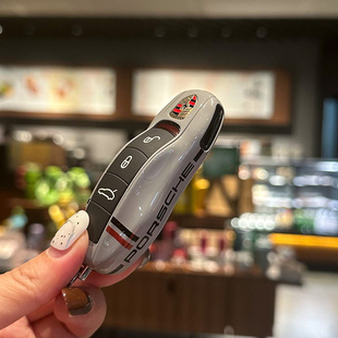 保时捷赛道版钥匙壳卡宴Macan帕拉梅拉911/Taycan钥匙扣套改装饰