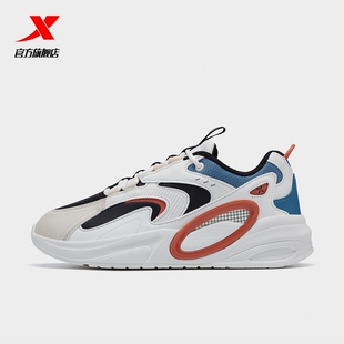 皮面轻便休闲老爹鞋 特步男鞋 新款 2022冬季 978419320053 闪电运动鞋