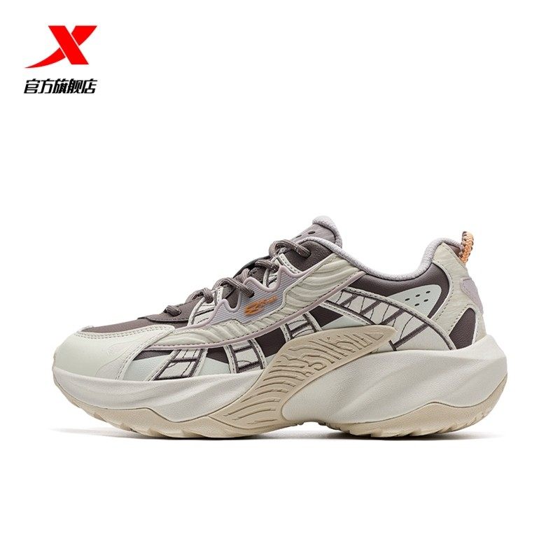 特步赤焰5.0女鞋2024冬季新款运动鞋老爹鞋女士网面透气跑步鞋子