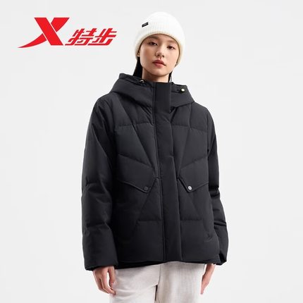 特步羽绒服女冬季新款官方正品宽松女款运动外套棉服976428190217