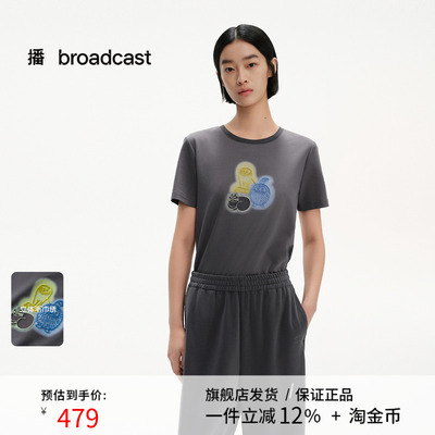 播商场同款Lisa Larson联名25夏新款倪妮同款宽松T恤女BDS2YD2505