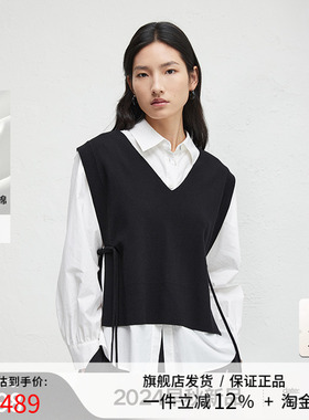 播2024秋季新款正肩设计衬衫套装女收腰显瘦休闲衬衣DDR3CD5049