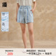 播牛仔短裤 DDR2KD5725 小个子高腰显瘦复古直筒裤 女2024夏季 新款
