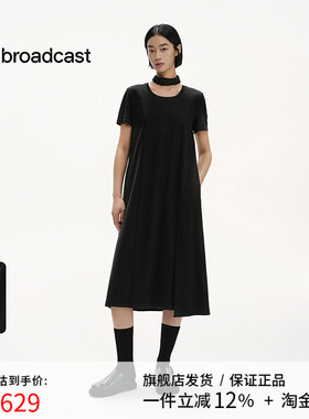 播商场同款收腰显瘦气质小黑裙女25夏季新款短袖连衣裙BDS2LD2240