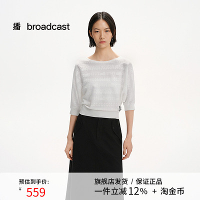 播商场同款Lisa Larson联名薄款提花针织衫女25夏新款BDS2SD2353