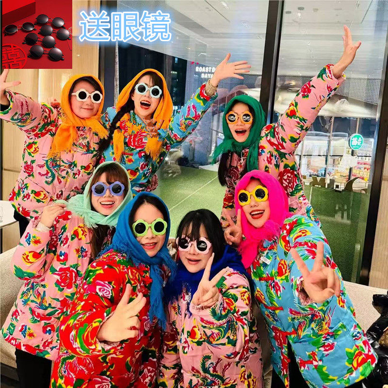 2026新款东北大花布棉袄男女同款外套洋气网红爆款中国风棉衣村姑