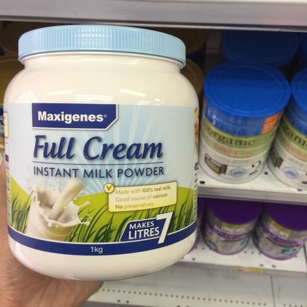 澳洲Maxigenes美可卓全脂脱脂高钙孕妇可用蓝胖子牛奶粉1KG