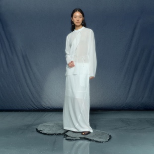 月泠泠YUELINGLING「松涛」月牙拼接半裙