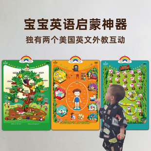 全英语启蒙幼儿童英文早教有声字母数字发声手工制作手指点读挂图