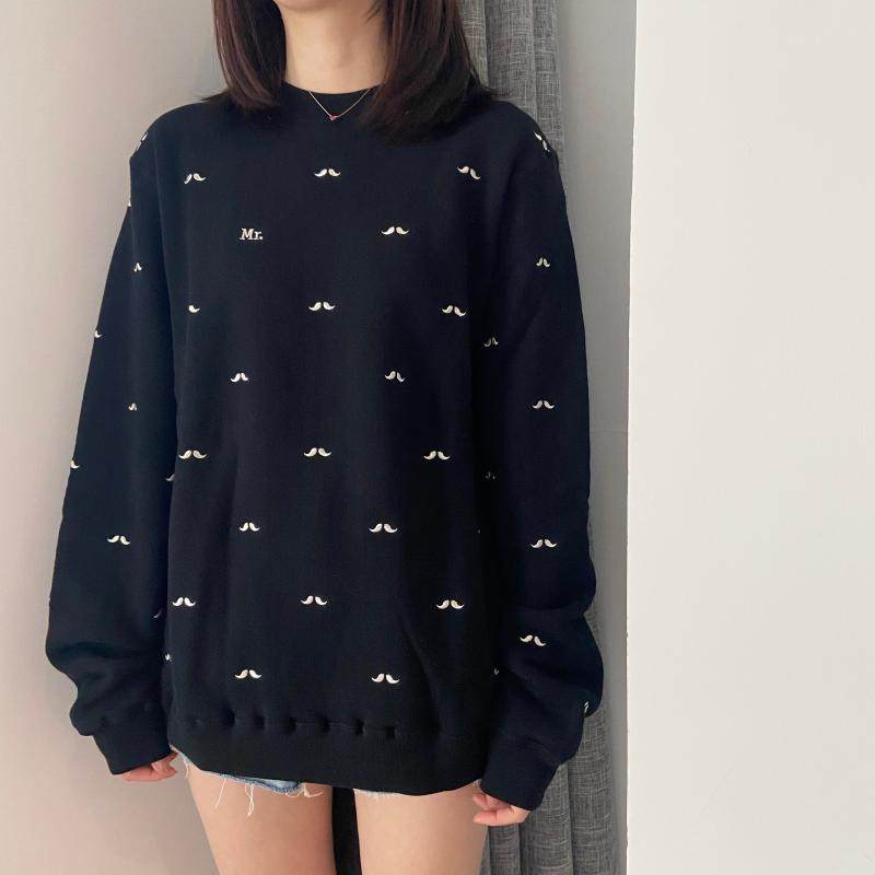 现货 折扣 MR BAPE CREWNECK 胡子 猿人头 日文 圆领卫衣 男装