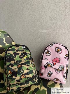 现货 BAPE BABY MILO CAMO 绿迷彩 粉色 小猴子 可爱 小号双肩包