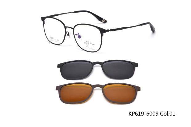 袋鼠变脸眼镜架 KANGAROO/眼镜框 带3D偏光夜视夹片 KP619-6009
