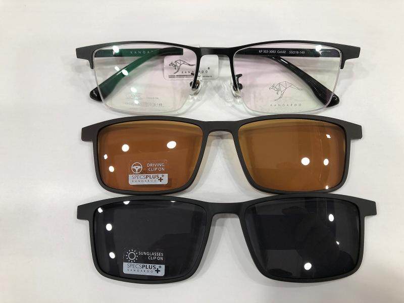 袋鼠变脸套镜 合金多功能近视眼镜架带3D偏光夜视夹片 KP322-3083