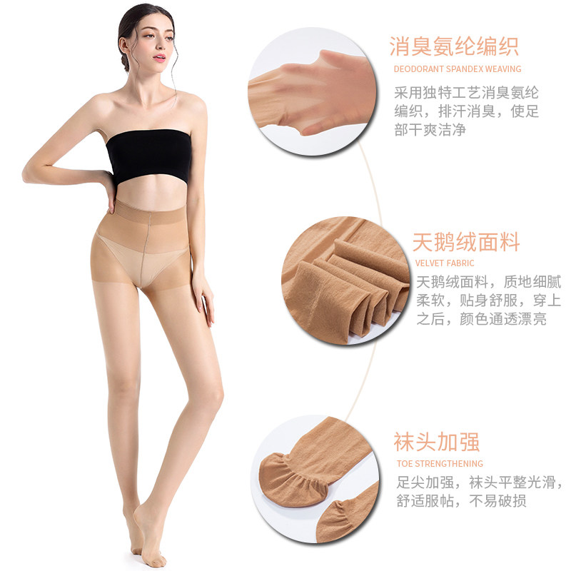 。3双装天鹅绒哑光夏季薄款隐形丝袜防勾丝美腿打底连裤袜女日系
