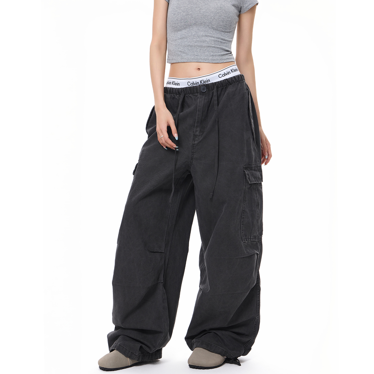 LNEVERENDING美式复古宽松工装裤