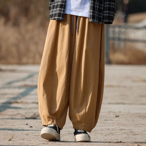 潮牌宽松设计感休闲裤男小众春季新款复古大码时尚松弛慵懒风长裤