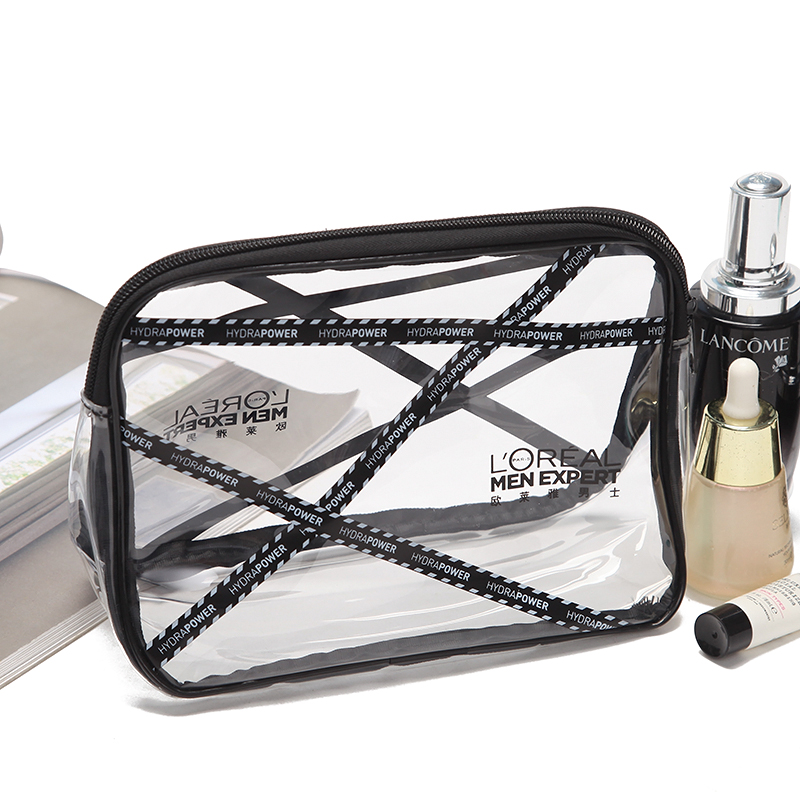 满包邮 外单 tpu黑色透明防水便携时尚化妆包洗漱包收纳包